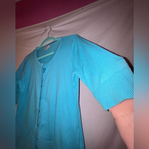 Merona Teal Button-Up Sweater - Picture 7 of 8